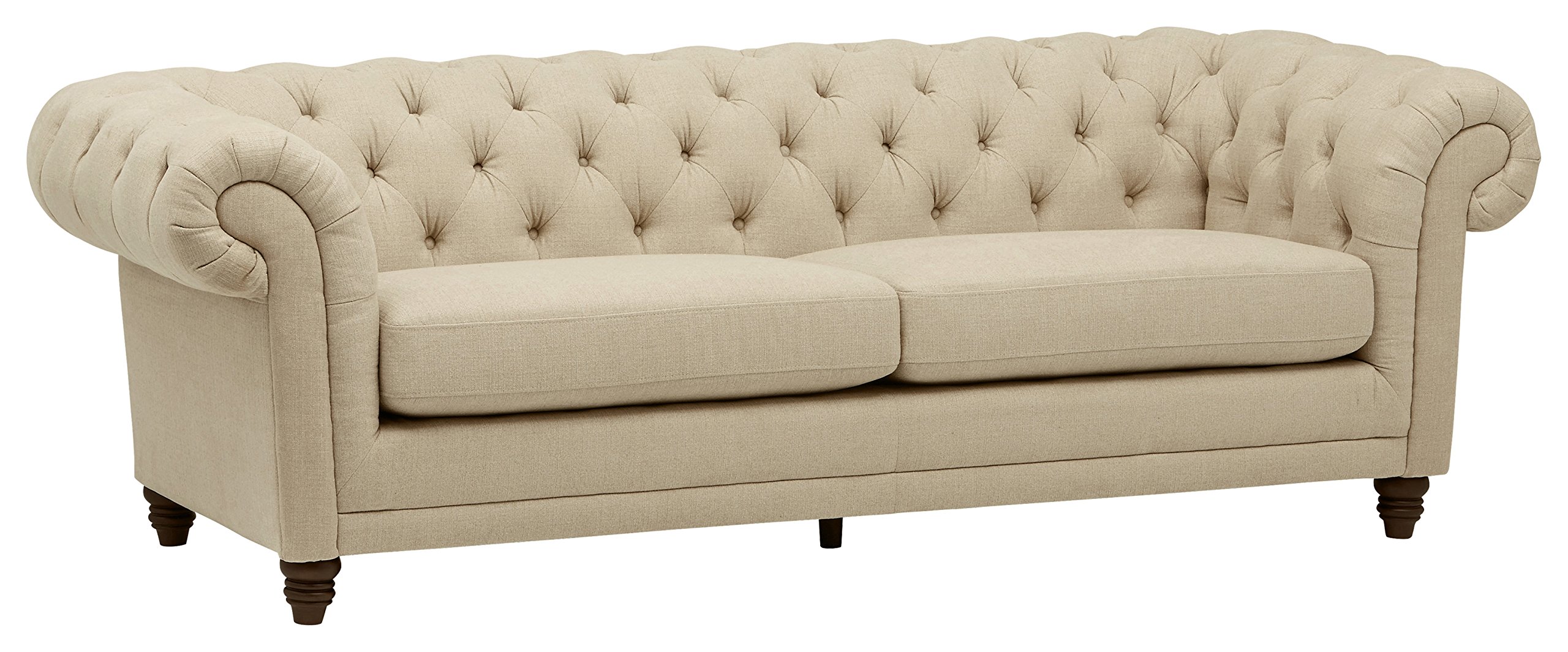 亞馬遜品牌 – Stone & Beam Bradbury Chesterfield 簇絨沙發，92.9 英吋寬，麻布