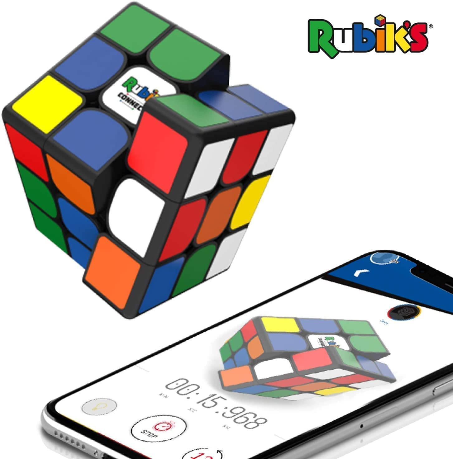 正宗 Rubik’s Connected——智慧電子魔術方塊，讓您與世界各地的朋友和魔術方塊愛好者一較高下。這款支援應用程式的 STEM 益智玩具適合所有年齡和能力水平的玩家。