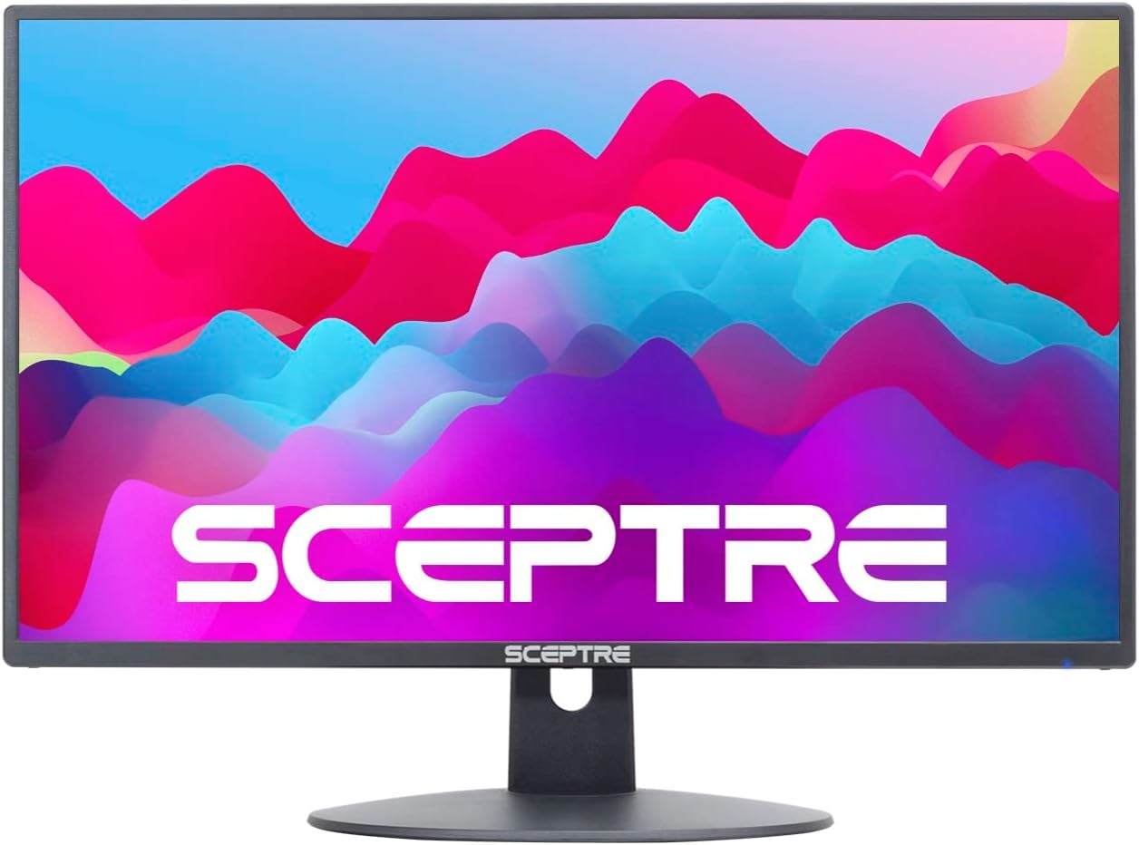 Sceptre 22吋 75Hz 1080P LED顯示器 99% sRGB 色域 HDMI x2 VGA介面 內建揚聲器，機械式黑色（E225W-19203R系列）