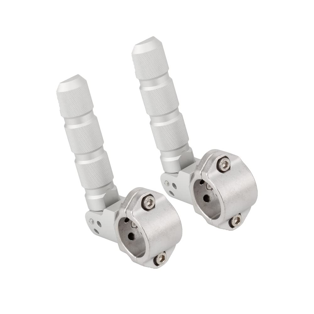 適用於 Bajaj Pulsar NS160 / 160 NS / Pulsar NS200 / 200 NS / Pulsar RS200 所有年份摩托車高速公路腳踏 360°旋轉 7/8 1 1.25 吋防撞桿腳踏板（銀色）