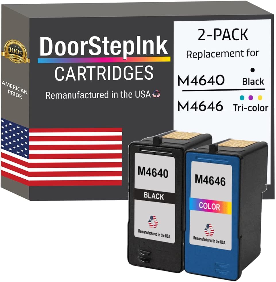 DoorStepInk 美國製造的戴爾 5 系列 M4640 M4646 黑色組合一體機墨盒（適用於 922、924、942、944、946、962、964 型號）