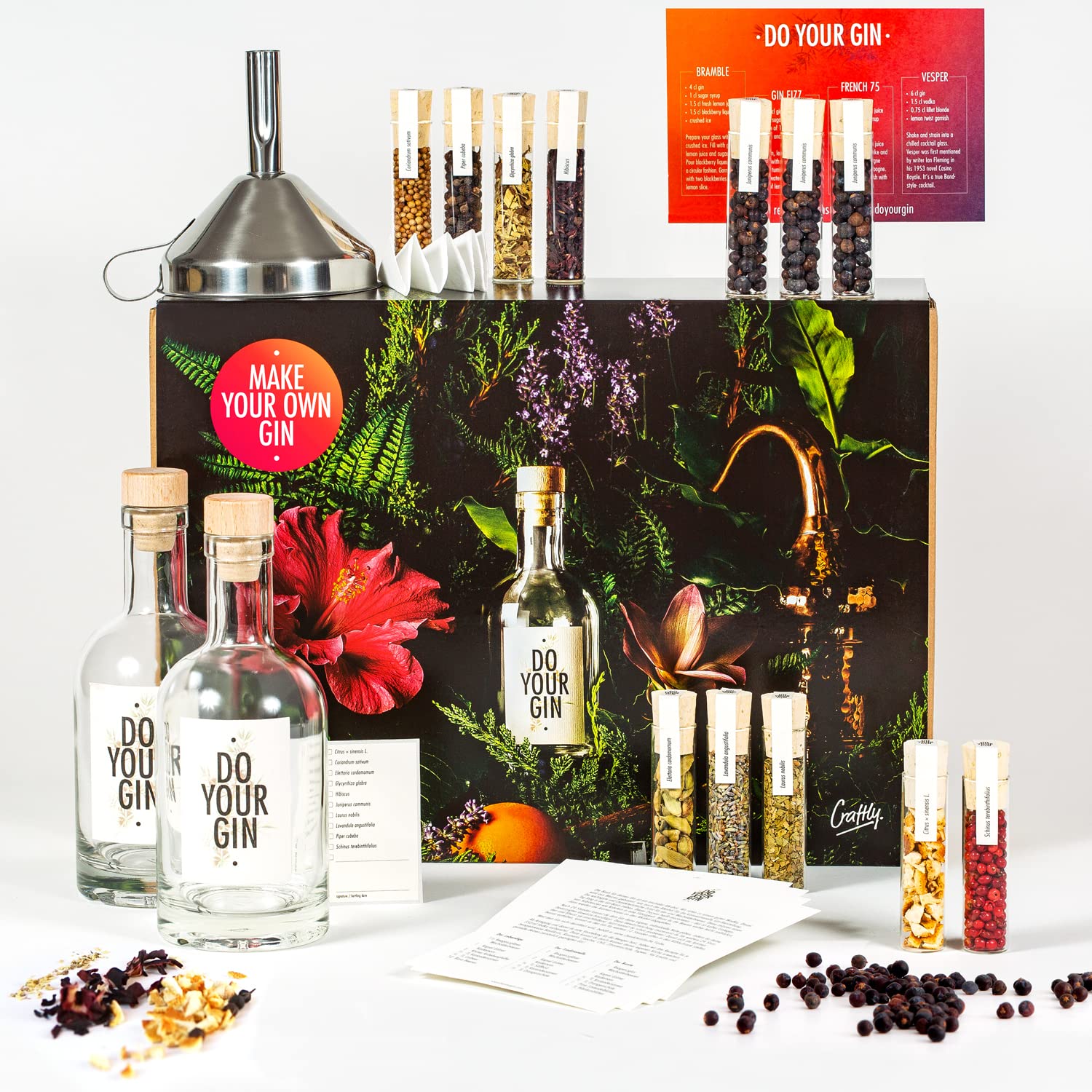 DIY金酒製作泡酒套裝 | Vogue雜誌推薦 | 12種香料玻璃瓶裝 | 調酒師必備套裝 | 送給男士的完美伏特加禮物 | 成人DIY套裝 | 調酒師套裝 | 男女皆宜的禮物