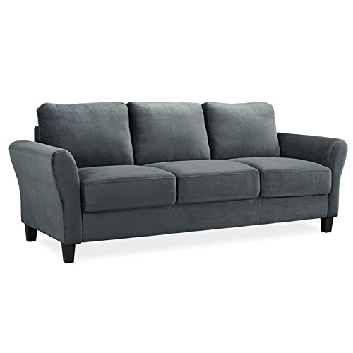 Lifestyle Solutions Watford 沙發，78.8 英寸寬 x 31.5 英寸深 x 33.9 英寸高，深灰色