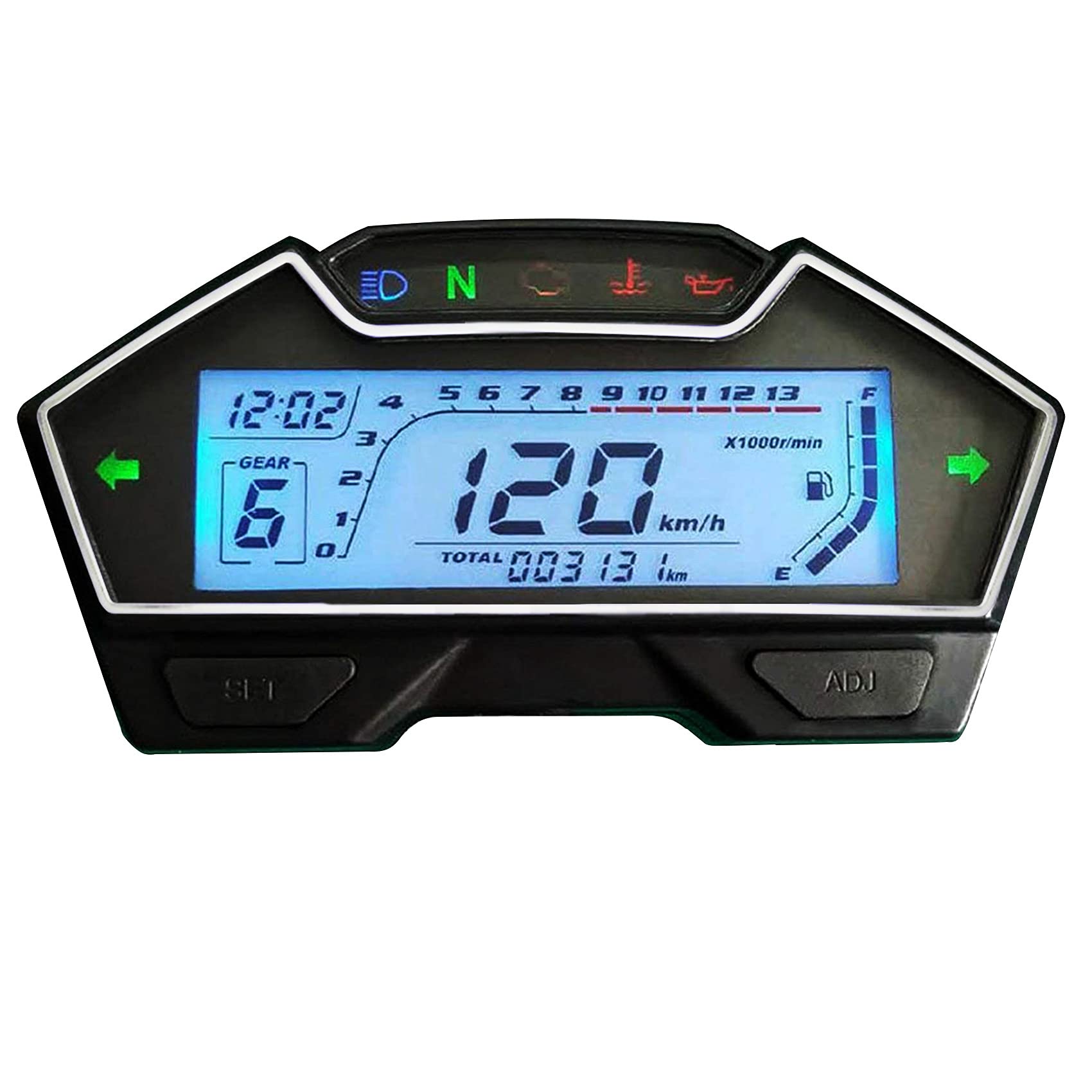 SAMDO 通用摩托車速度表里程表轉速表RPM速度表，最高可達199公里/小時，適用於化油器發動機
