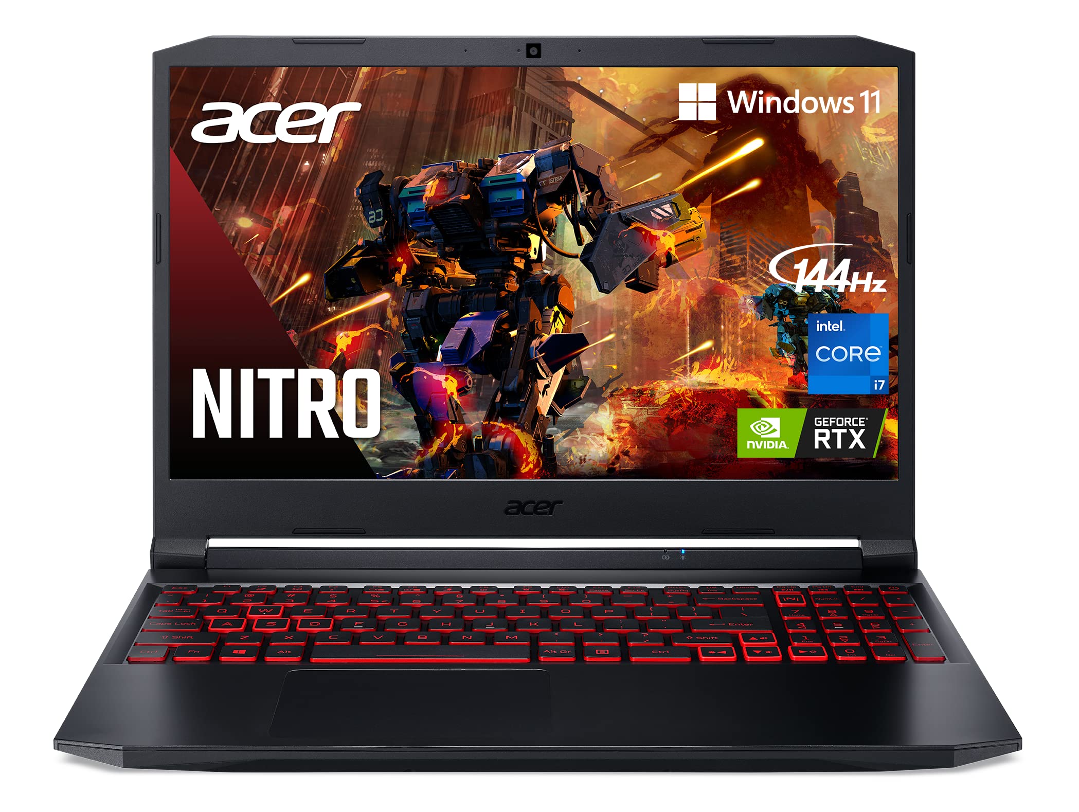 宏碁 Nitro 5 AN515-57-79TD 遊戲筆記型電腦 | 英特爾酷睿 i7-11800H 處理器 | NVIDIA GeForce RTX 3050 Ti 筆記型電腦顯示卡 | 15.6 吋 FHD 144Hz IPS 顯示器 | 8GB DDR 無線硬碟 |背光鍵盤