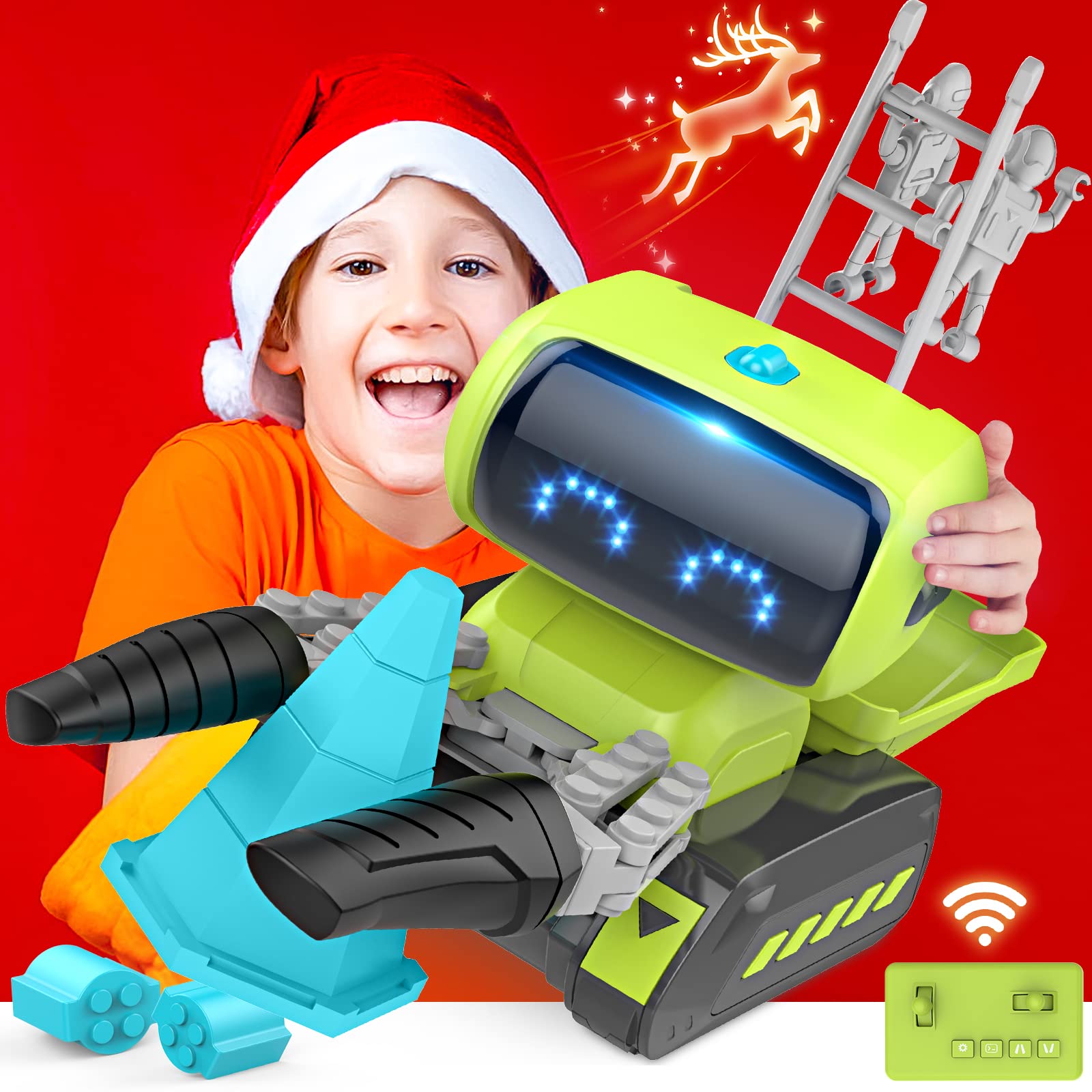 Uarzt 機器人玩具，適合 3-5 歲、5-7 歲、8-12 歲兒童，[12.5 吋] 遙控可程式機器人，適合 3-5 歲、6-8 歲、8-12 歲兒童，遙控機器人，適合 3、4、5、6、7、8-12 歲男孩女孩，2022 年兒童生日禮物