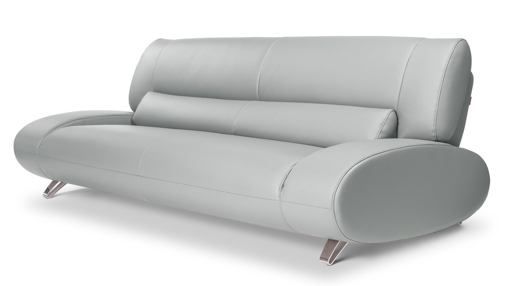 Zuri Furniture 現代 Aspen 淺灰色超細纖維皮革沙發