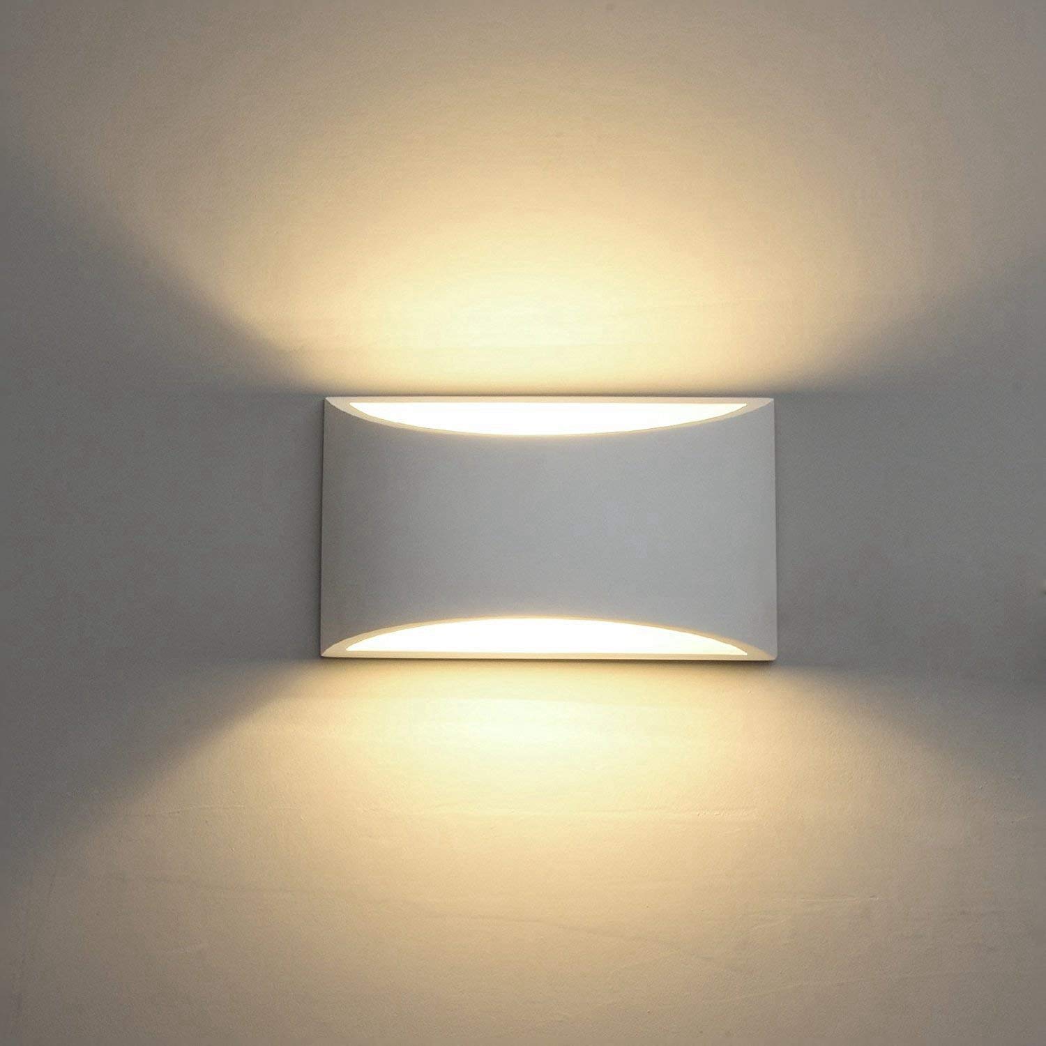 ChangM 現代 LED 壁燈 7W 暖白光 2700K 上下可調式室內石膏壁燈，適用於客廳、臥室、走廊、家居裝飾（含 G9 燈泡，不含插頭）