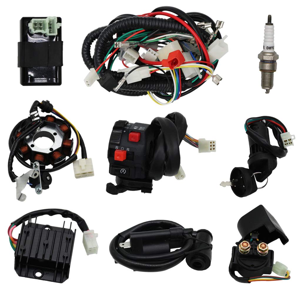 OTOHANS AUTOMOTIVE 全套電氣定子線圈 CDI 線束，採用全銅線，適用於 150cc-300cc 四衝程 ATV 四輪摩托車