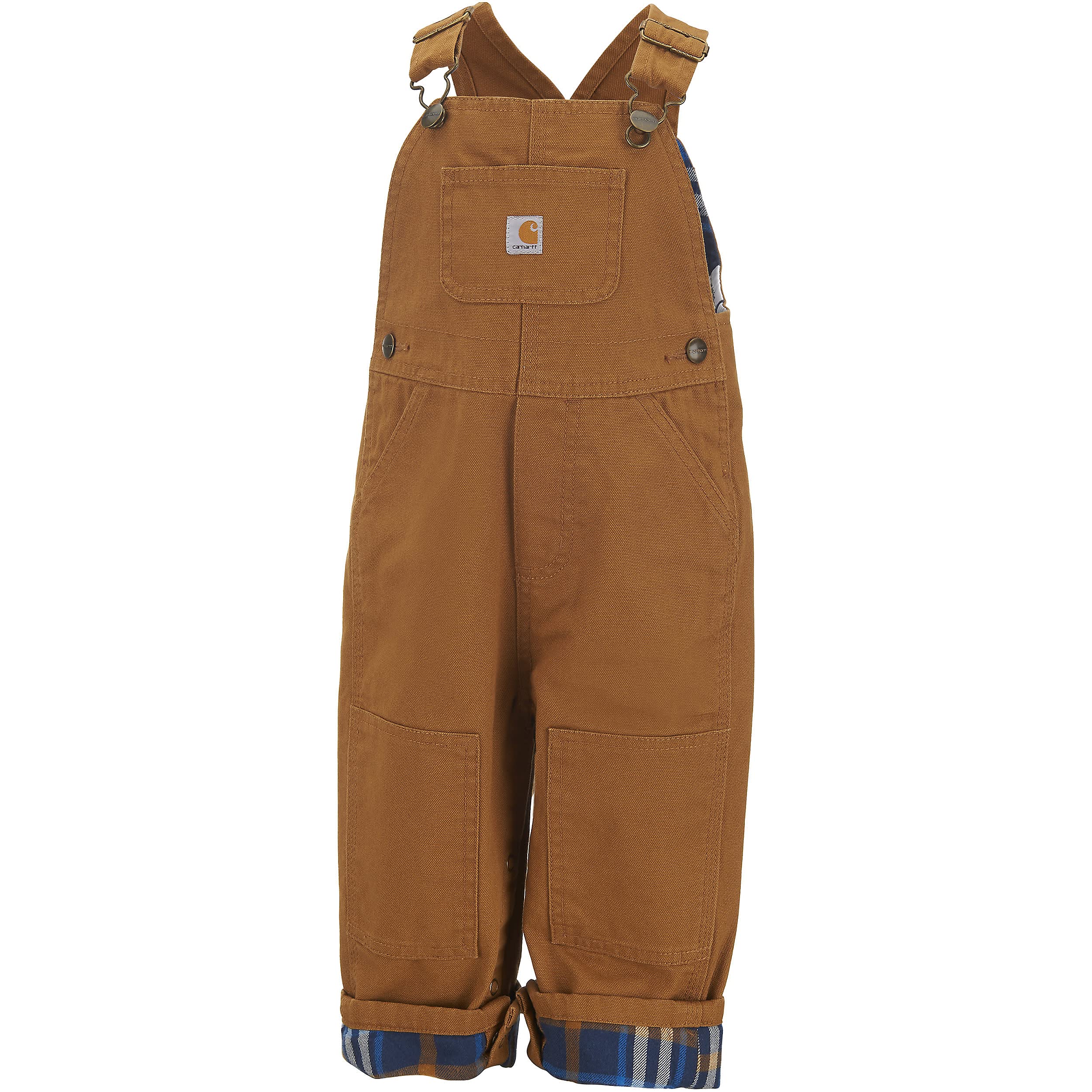 Carhartt 男嬰帆布連身衣，法蘭絨內襯