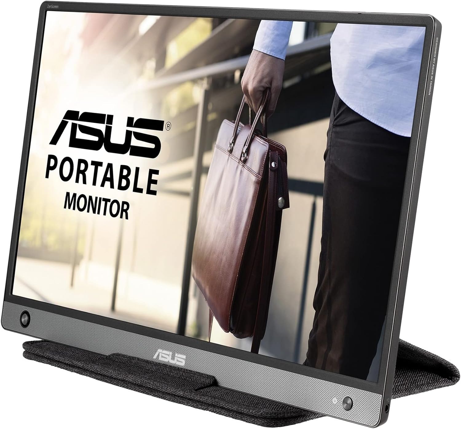 華碩 ZenScreen 15.6 吋 1080P 便攜式顯示器 (MB16AH) - 全高清、IPS 面板、USB Type-C 接口外接顯示器、揚聲器、Micro-HDMI 接口、可安裝三腳架、超薄旅行顯示器，適用於筆記型電腦和 MacBook