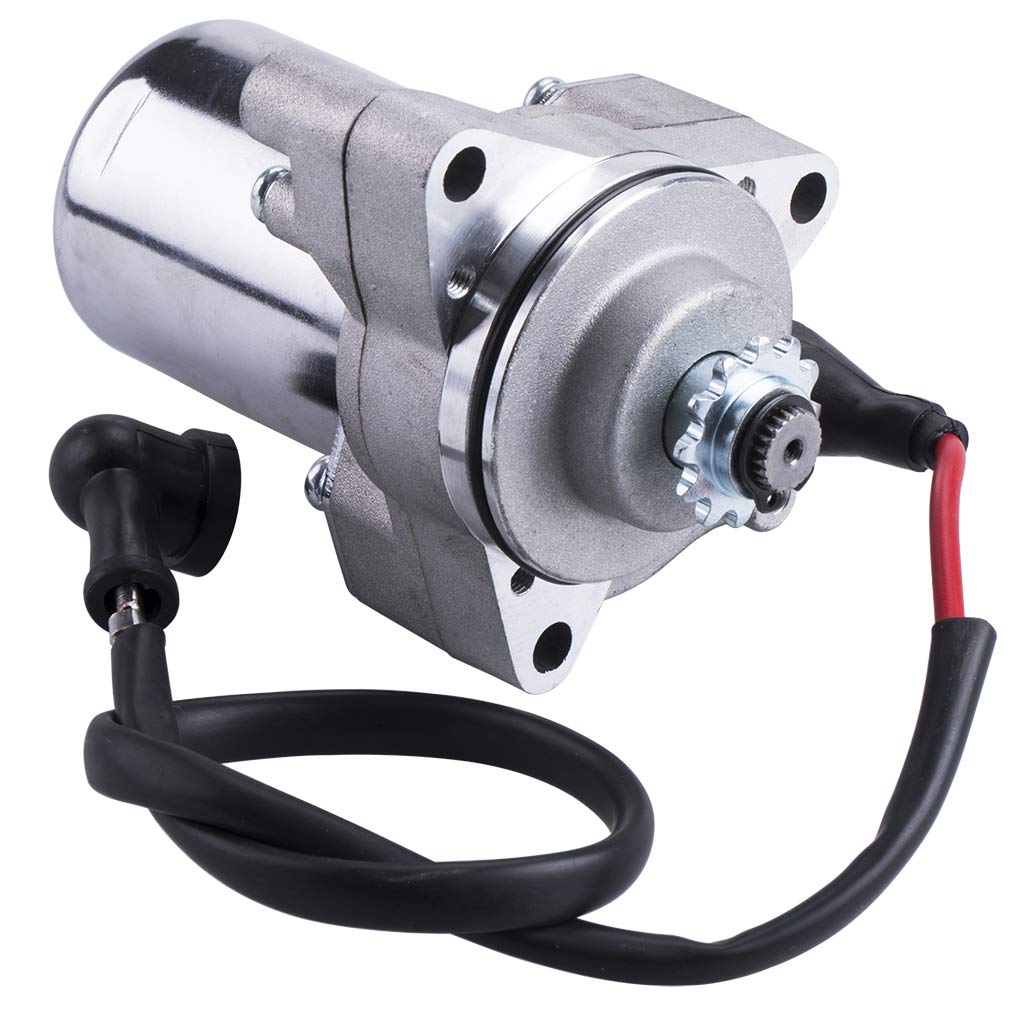 CNCMOTOK 三螺栓啟動馬達，帶啟動線，適用於 50cc、70cc、90cc、100cc、110cc、125cc 四衝程四輪摩托車、沙灘車、Taotao、SSR、Roketa、卡丁車、小型越野摩托車、Jonway、SunL、沙灘車、Coolster 等車款。