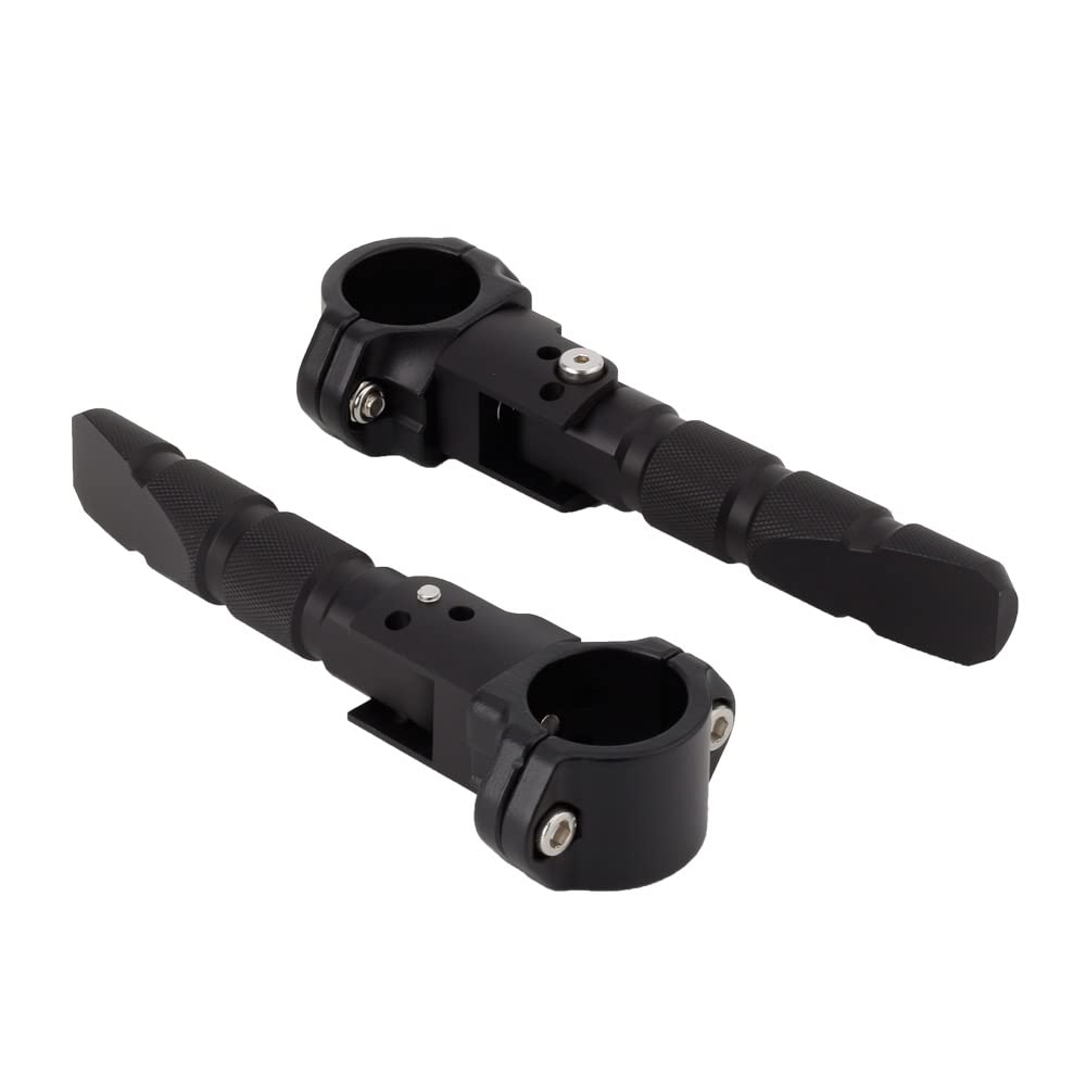適用於 Bajaj Pulsar NS160 / 160 NS / NS200 / 200 NS / RS200 所有 22mm 25mm 27mm 32mm 通用高速公路腳踏板 360° 旋轉 7/8 1 1.25 英寸防撞桿踏腳（黑色）