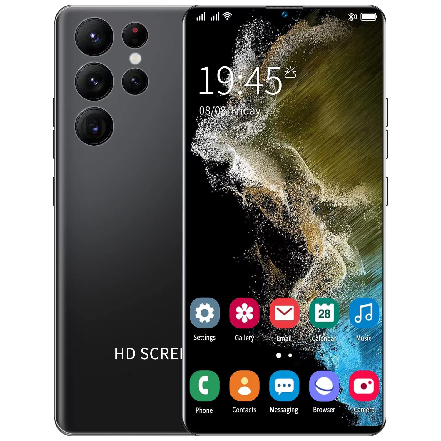 LANSXXY 6.7吋無鎖安卓手機，2GB RAM+16GB ROM，水滴全面屏，支援Straight Talk，帶人臉辨識和雙卡雙待，Boost Mobile智慧型手機，全新無鎖版，適用於Android 10.0。