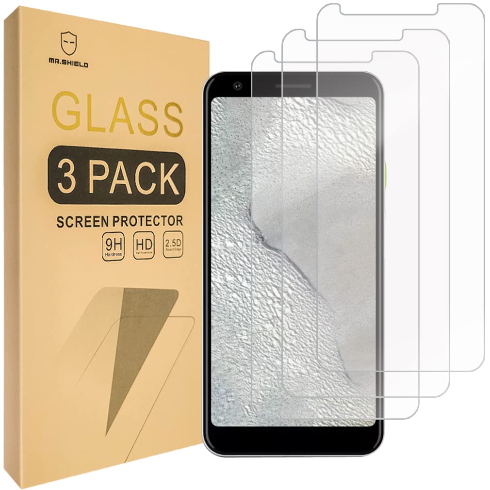 Mr.Shield [3片裝] 專為Google (Pixel 3a XL) 設計 [強化玻璃] 螢幕保護貼 [日本玻璃，9H硬度] 終身更換