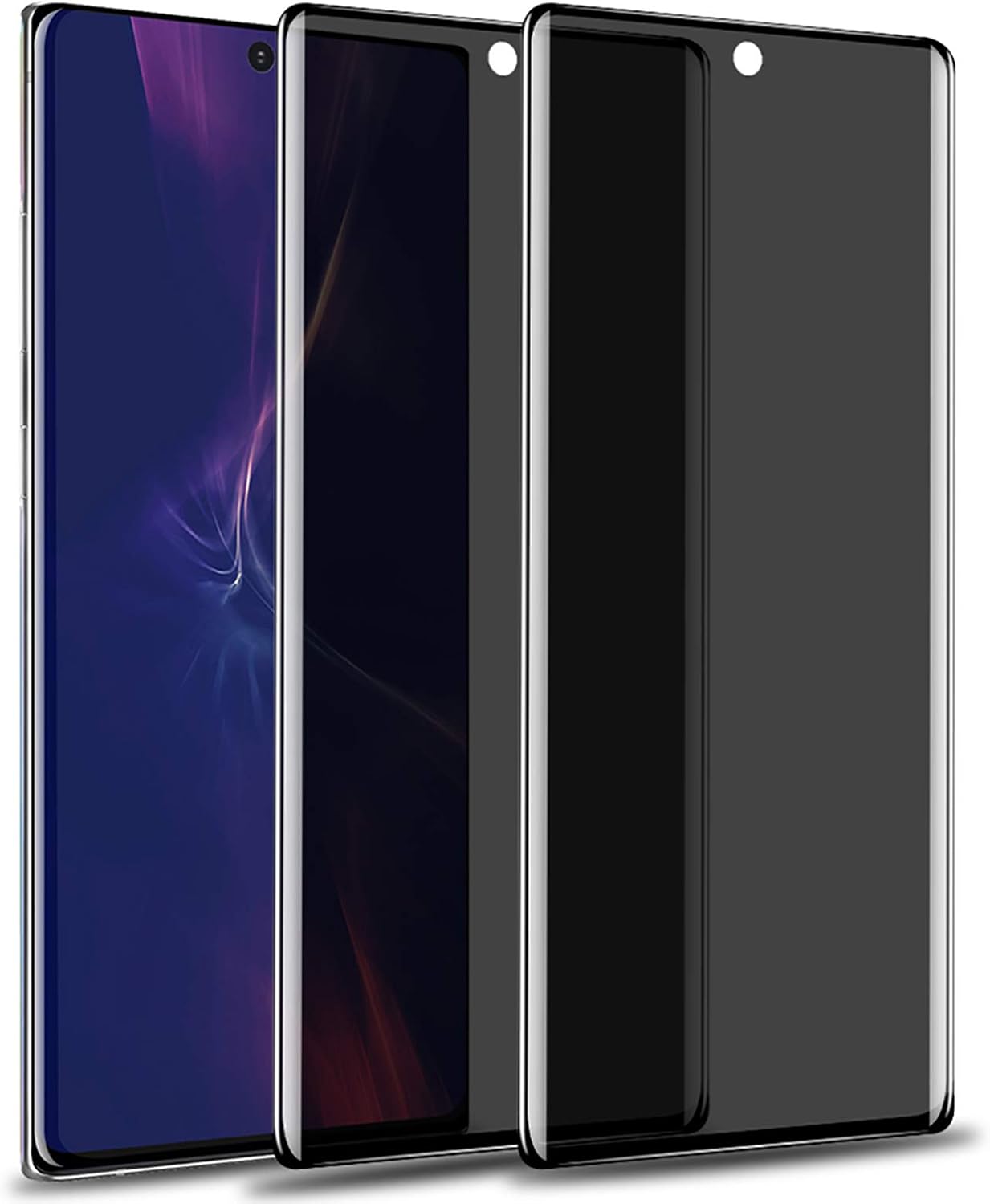 【2片裝】三星Galaxy Note 20 Ultra隱私螢幕保護貼，強化玻璃防窺黑色螢幕保護貼，適用於三星Galaxy Note 20 Ultra，防窺9H硬度，易於安裝【不支援指紋辨識】