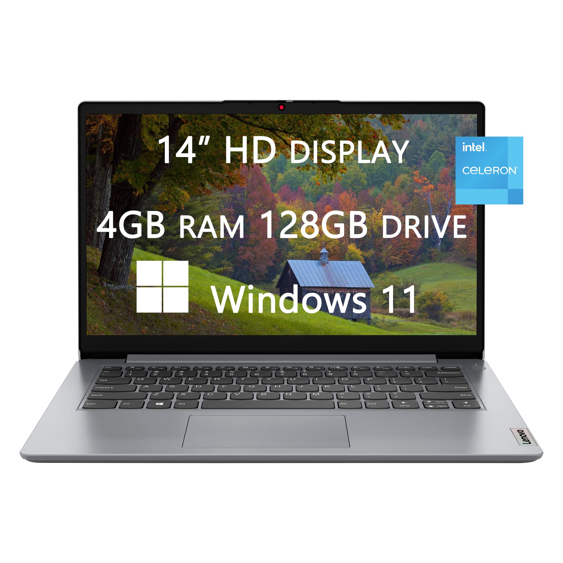 聯想 2022 升級版 Ideapad 1i 筆記型電腦，14 吋高畫質螢幕，英特爾賽揚 N4020 處理器，4GB 記憶體，128GB 固態硬碟（64GB 固態硬碟 + 64GB 記憶卡），一年作業系統 365 服務，內建於尾線、WiFi、121 月 121212165 服務，內建線纜線。