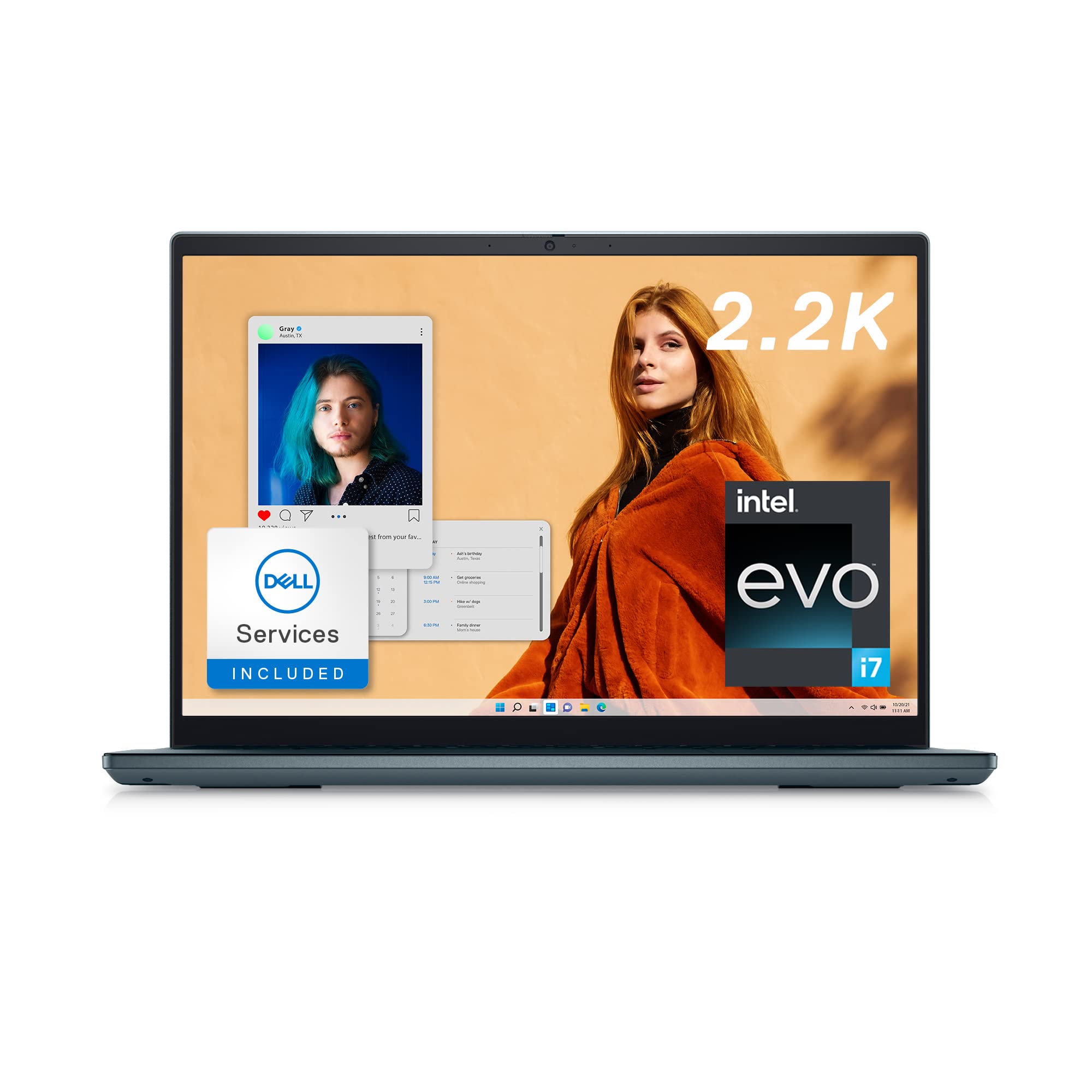 戴爾 Inspiron 14 Plus 7420 筆記型電腦 - 14 英寸，2.2K 分辨率，16:10 螢幕比例，英特爾酷睿 i7-12700H 處理器，16GB DDR5 內存，1TB 固態硬碟，英特爾 Iris Xe 顯示卡，2 年上門預裝服務機 + 軟體機組 15333 3073 303 303 機位服務。大西洋藍