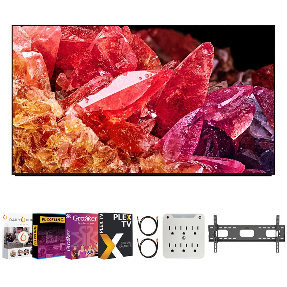 Sony XR85X95K 85 吋 BRAVIA XR X95K 4K HDR 迷你 LED 電視，配備智慧型 Google TV 2022 套裝，包含 Premiere Movies 串流服務 + 37-100 吋電視壁掛架 + 6 位元防湧轉接器 + 2 條 6 英尺 4K HDMI 線