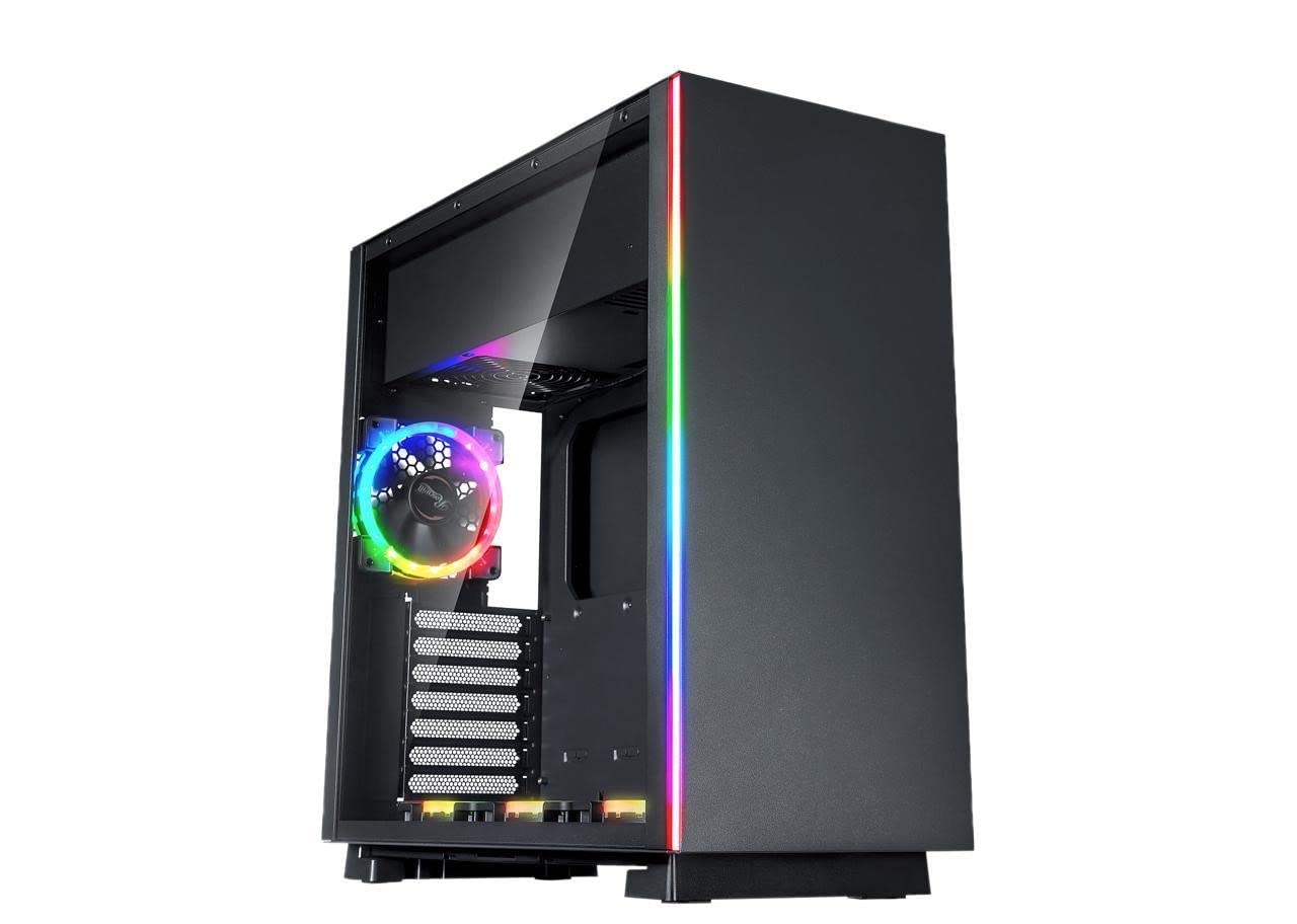 EXCELIUS 遊戲桌上型電腦，英特爾酷睿 i5-6500 3.6GHz 處理器，16GB DDR4 內存，GeForce GTX 1650 OC 顯示卡，250GB 固態硬碟，1TB 機械硬碟，支援 WiFi，預裝 Windows 10 專業版，配備 RGB 風扇和 RGB 燈效。