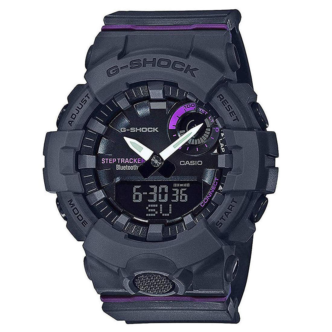 G-Shock G-Squad 黑紫色藍牙中號女士手錶 GMAB800-8A