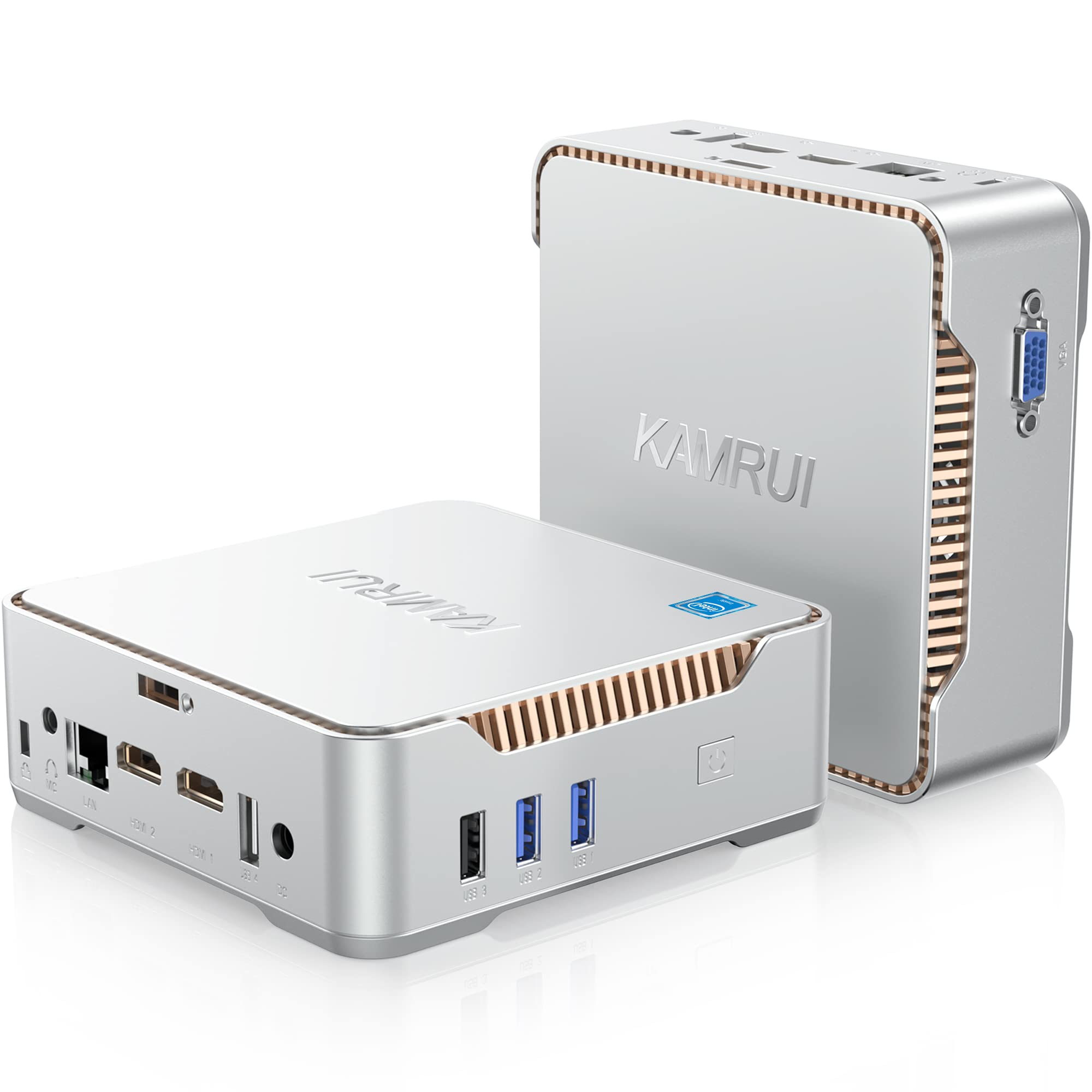 KAMRUI GK3 Pro 迷你電腦，16GB 內存，512GB M.2 固態硬碟，英特爾第 11 代 N5105 處理器（最高 2.9GHz），預裝 Windows 11 專業版，配備 2.5 英寸固態硬碟、ESA 超千兆乙太網路、4K高清藍牙顯示器、家用設備支援機/ESA