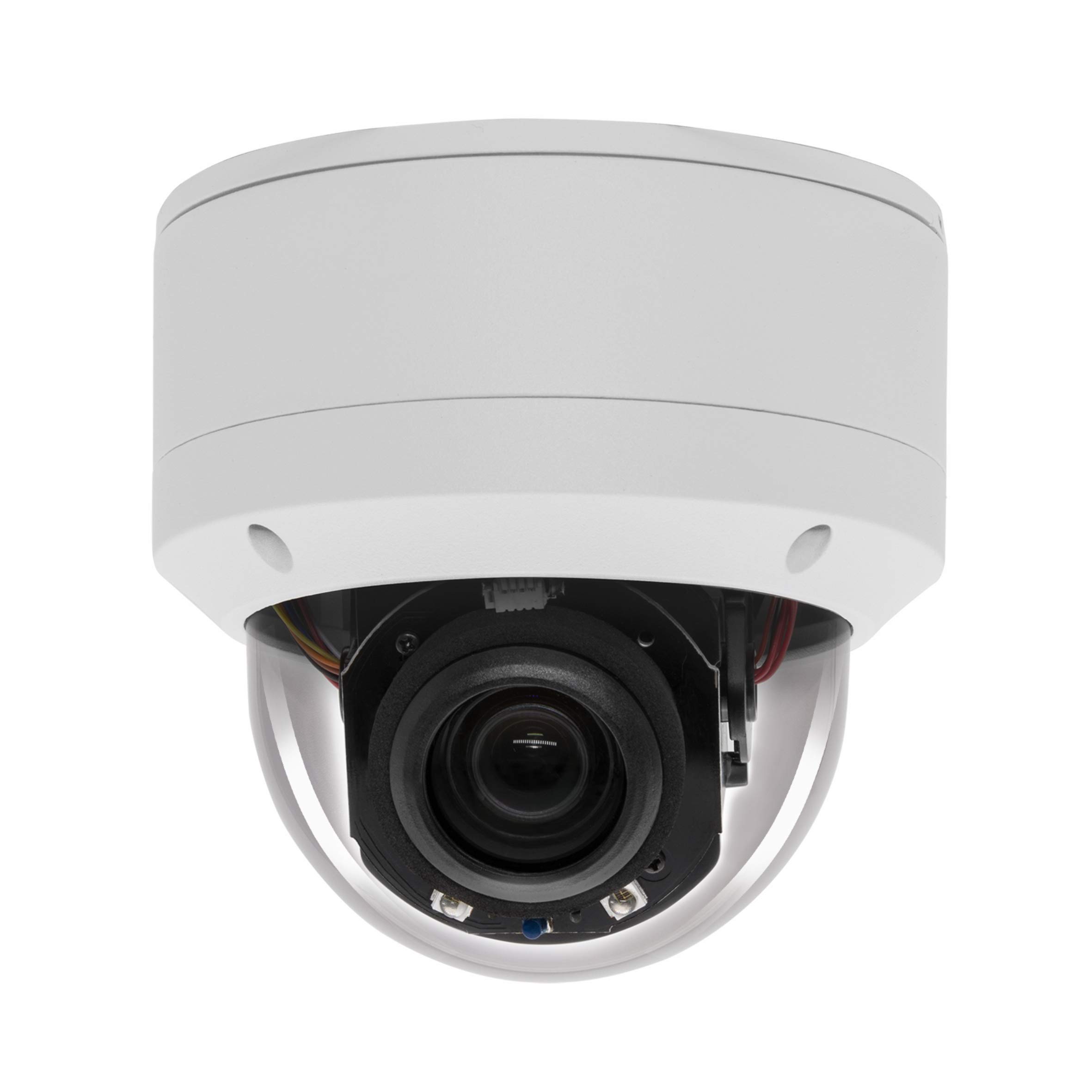 IP 安全 500 萬像素 H.265 POE 雲台半球攝影機，相容於海康威視，5 倍光學變焦，室內/室外網路攝影機，附音頻，水平旋轉 355°，垂直旋轉 90°，IP66 防水，98 英尺夜視，移動偵測