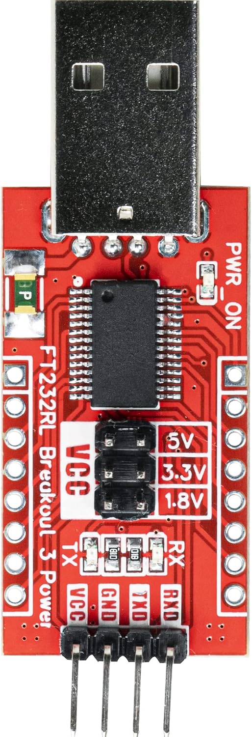 risingsaplings FT232RL 分線板 易於切換 1.8V 3.3V 5V A 型公頭 USB 轉 TTL 串列轉換器轉接器