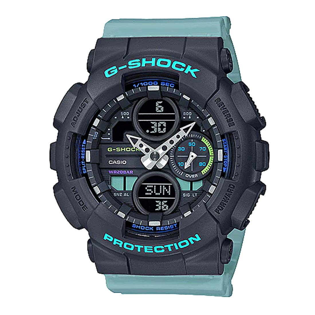 女士G-Shock S系列藍色樹脂錶帶手錶GMAS140-2A