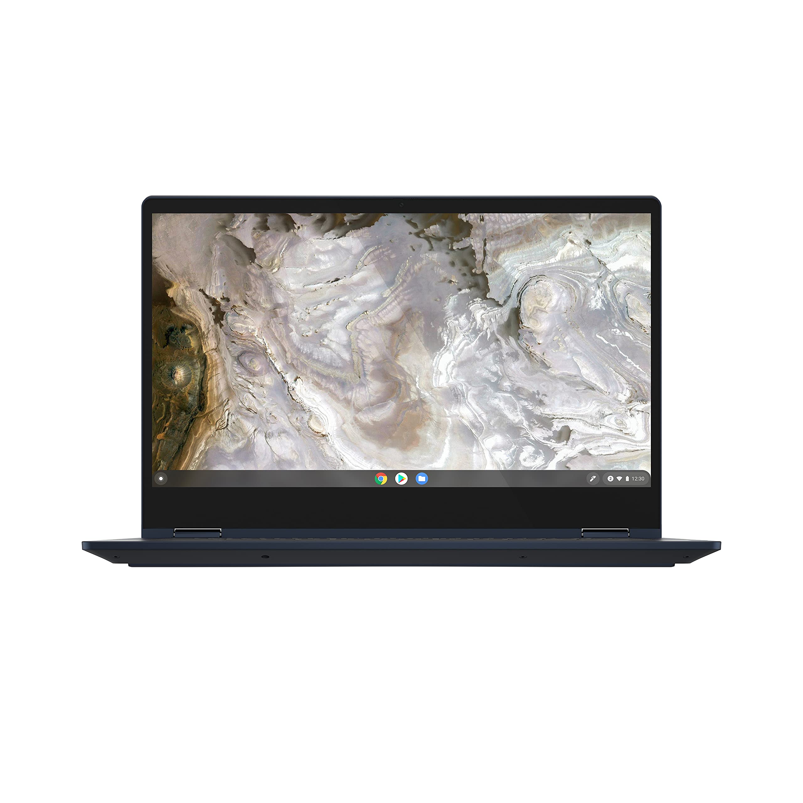 聯想 Flex 5i 13 Chromebook 二合一筆記型電腦，英特爾酷睿 i3-1115G4 處理器，8GB 內存，64GB 存儲空間，Intel UHD 顯卡，13.3 英寸 FHD 觸控屏，Chrome OS 操作系統，深淵藍配色