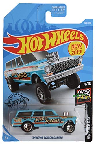 Hot Wheels 賽車日 4/10 '64 Nova Wagon Gasser 198/250，藍色