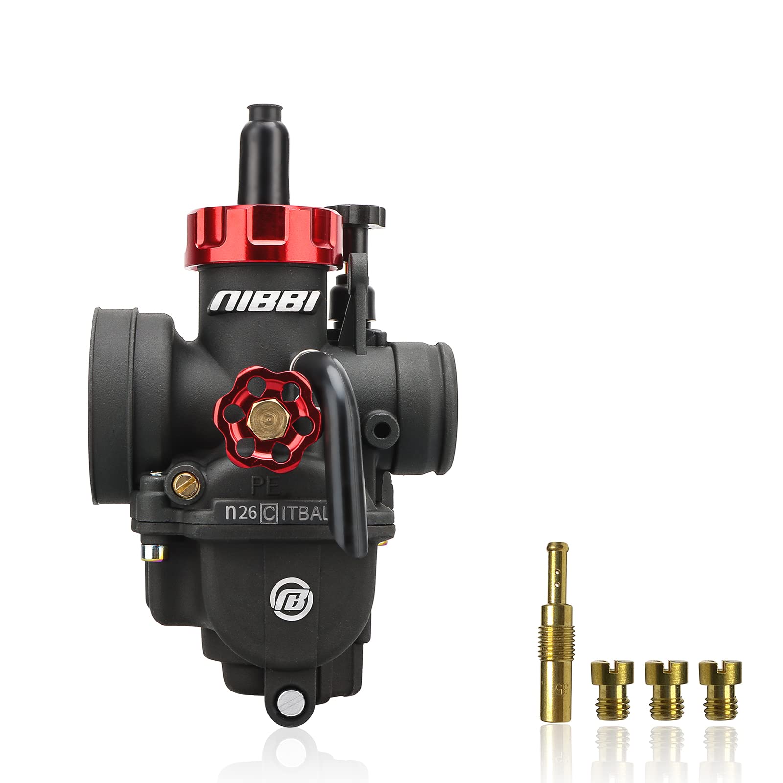 NIBBI 26mm 150cc 化油器，帶噴嘴，適用於四衝程發動機，帶電控阻風門，適用於雅馬哈、川崎、鈴木、Apollo 越野摩托車、迷你摩托車、SSR、TTR、光陽、SYM、TAOTAO、GY6 踏板摩托車/輕便摩托車。