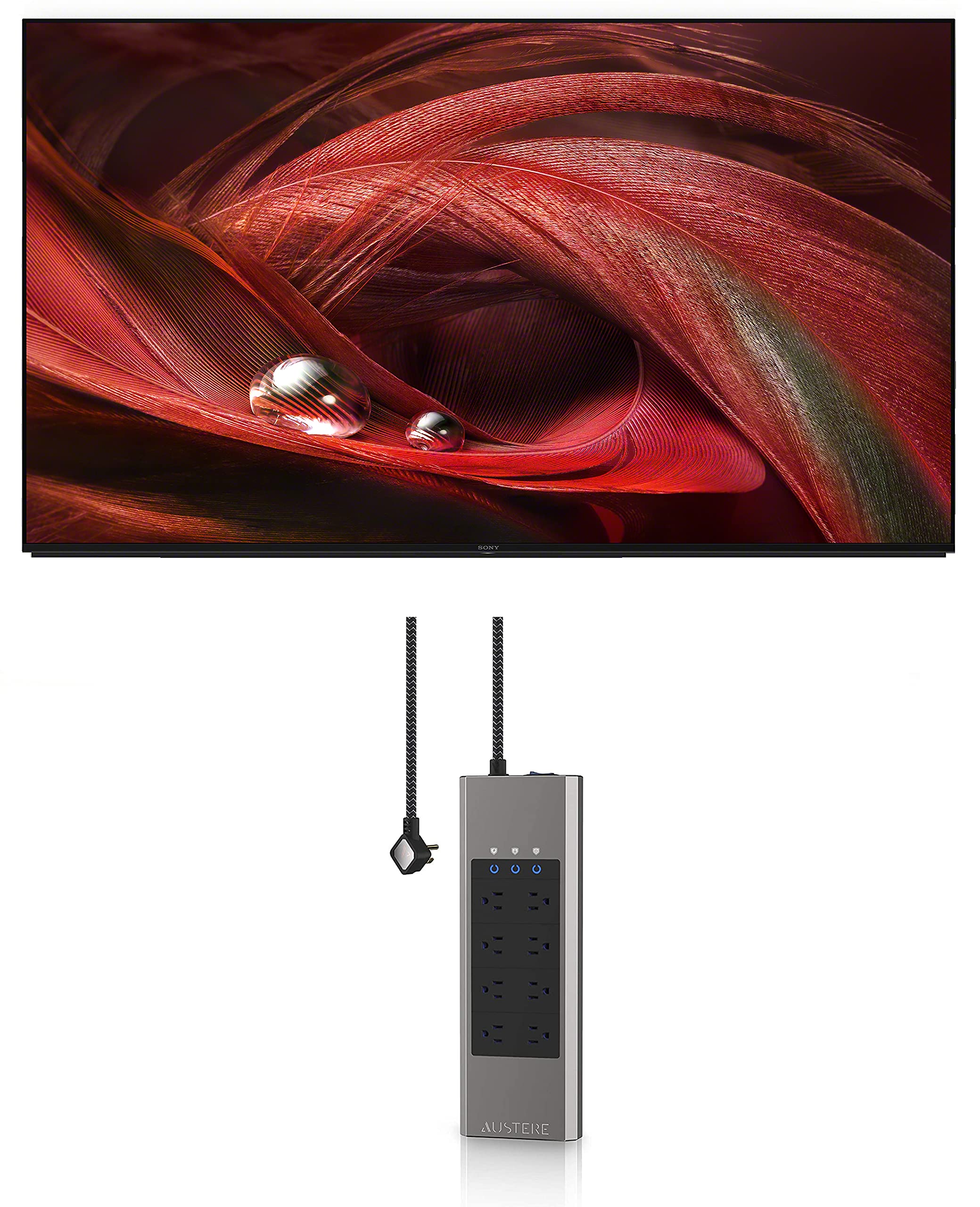 Sony XR85X95J Bravia XR X95J 85吋 4K HDR 全陣列 LED 智慧電視，配備 Austere 7S-PS8-US1 VII 系列 8 插座電源，搭配 Omniport USB 介面 (2021)