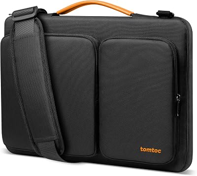tomtoc 360° 全方位保護筆記型電腦單肩包，適用於 2019-2023 年款 MacBook Pro M1/M2 Pro/Max 16 吋機型（型號 A2485），防水內膽包，適用於戴爾 XPS 15、Surface Book 3、新款 Razer Blade Extre