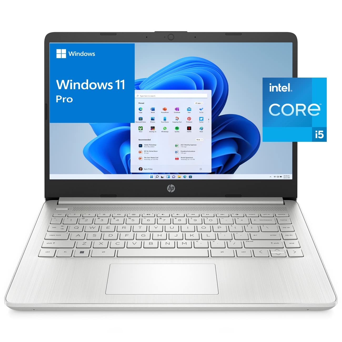 惠普 14 吋商用筆記型電腦，英特爾四核心 i5-1135G7 處理器，最高主頻 4.2GHz（性能優於 i7-1065G7），8GB DDR4 內存，256GB PCIe 固態硬碟，802.11AC 無線網卡，藍牙，自然銀色，預裝 Windows 附延長