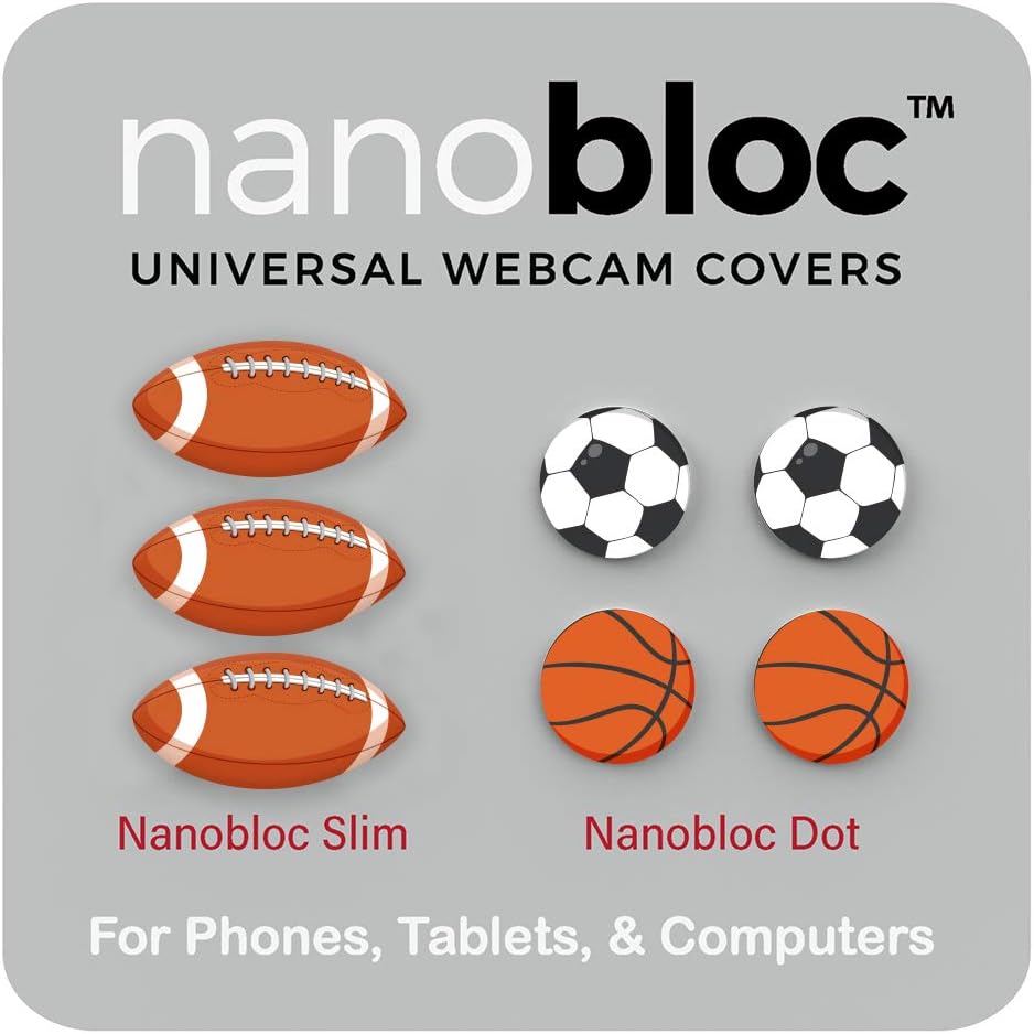 Eyebloc Nanobloc 通用網路攝影機遮擋貼 - 隱私保護配件，無殘留貼上 - 點狀條紋，7 片裝 - 運動款