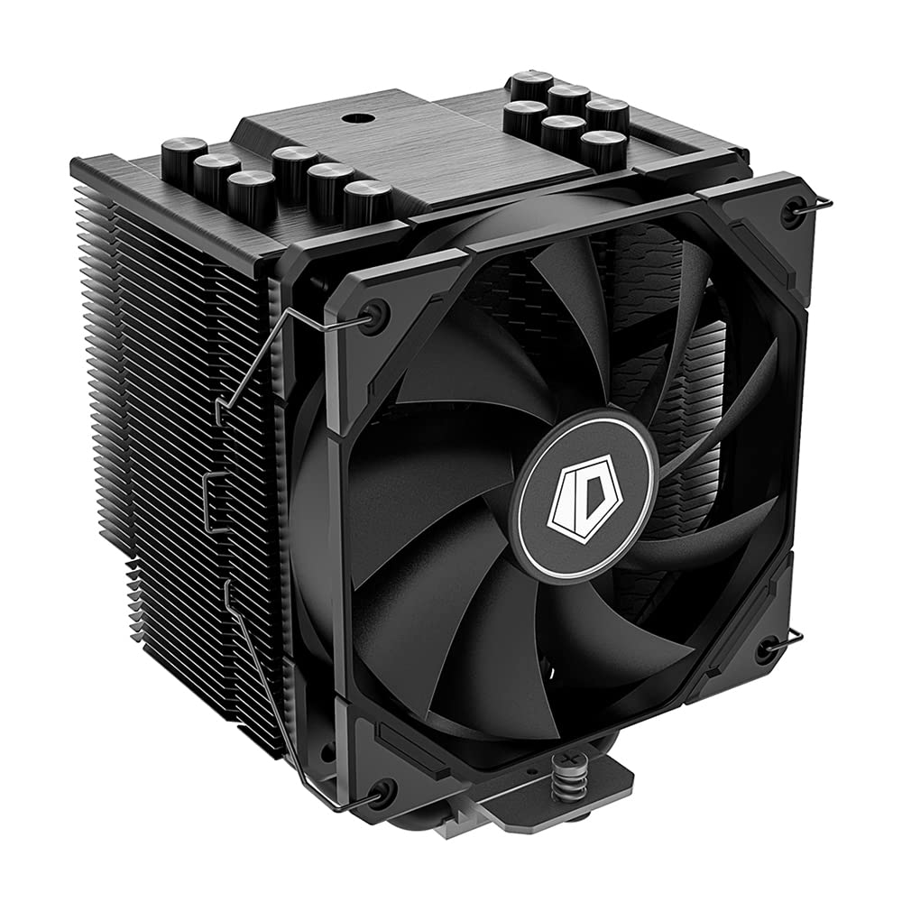 ID-COOLING SE-226-XT 黑色 CPU 散熱器 LGA1700 CPU 氣冷式散熱器 6 根熱管 全黑 CPU 風扇 120mm PWM 風扇，相容於 Intel/AMD 平台