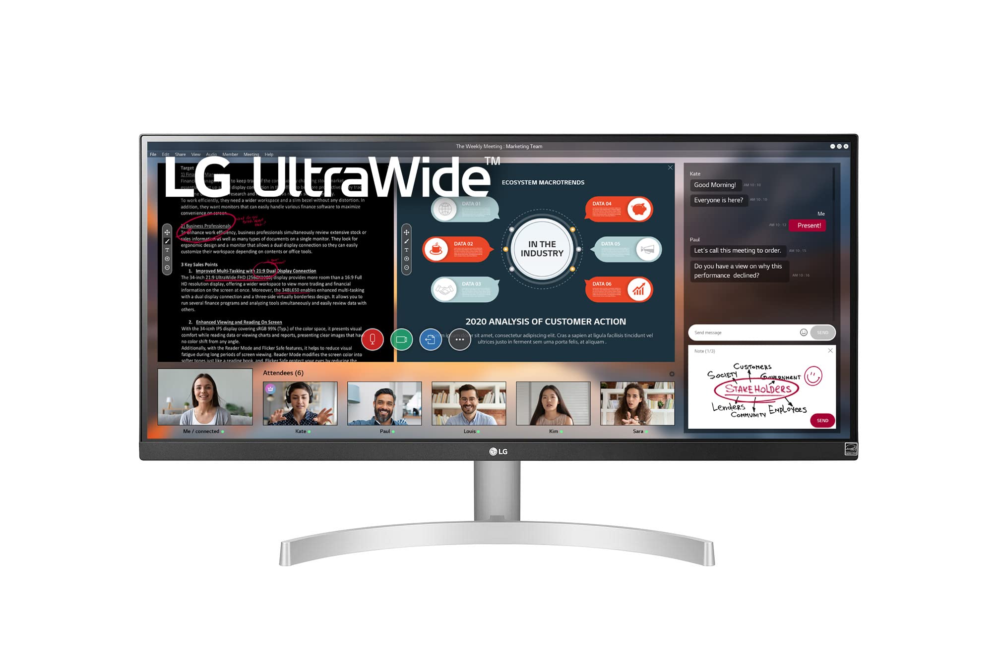 LG 29吋超寬WFHD電腦顯示器 29WN600-W，IPS面板，相容HDR 10，銀色