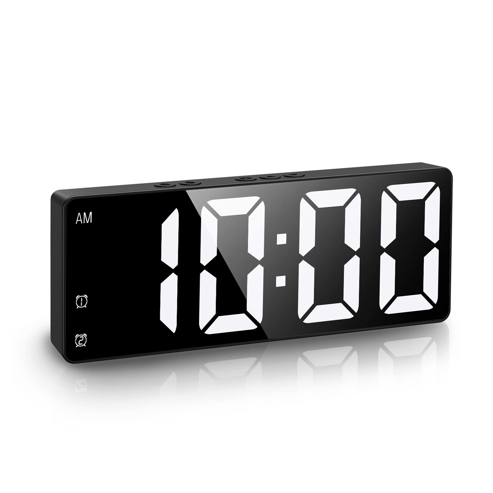 Ankilo 數字時鐘，【？ ？ ？ ？ ？ ？ 】臥室 LED 鬧鐘，電子桌面時鐘，帶溫度顯示、語音控制、12/24 小時制，小型臥室裝飾時鐘（不含電池和適配器）