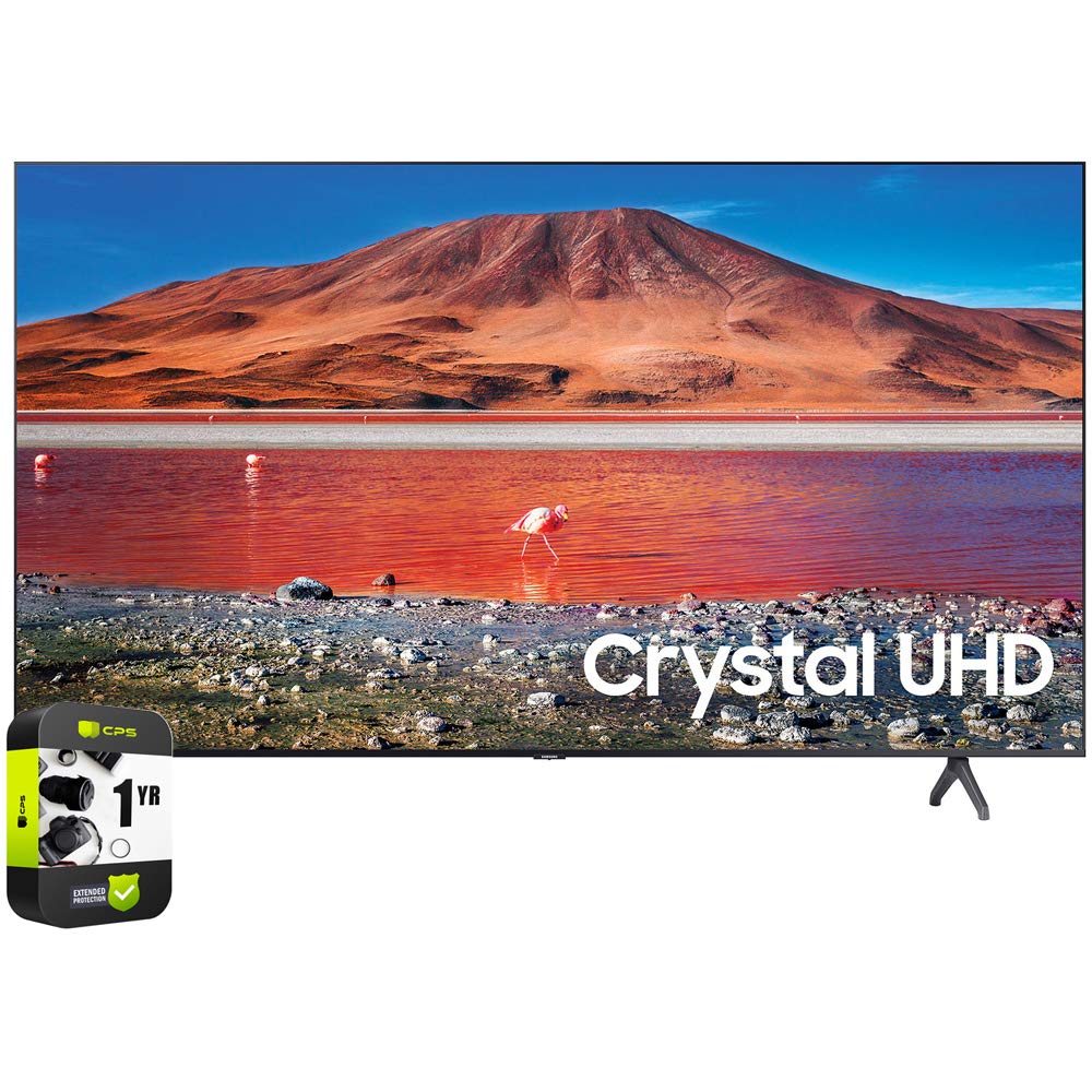 三星 UN43TU7000FXZA 43 吋 4K 超高清智慧 LED 電視套裝，含 CPS 增強保護包