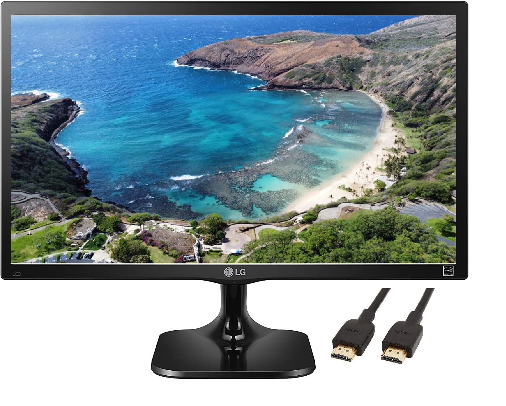 LG 新款 24 吋 FHD 1080P LED 背光無閃爍顯示器：16:9 螢幕比例，1,670 萬色，2 毫秒反應時間，支援分割畫面功能，配備 HDMI、D-Sub 和 DVI-D 接口，透過能源之星認證，黑色，附贈 TF HDMI 線纜