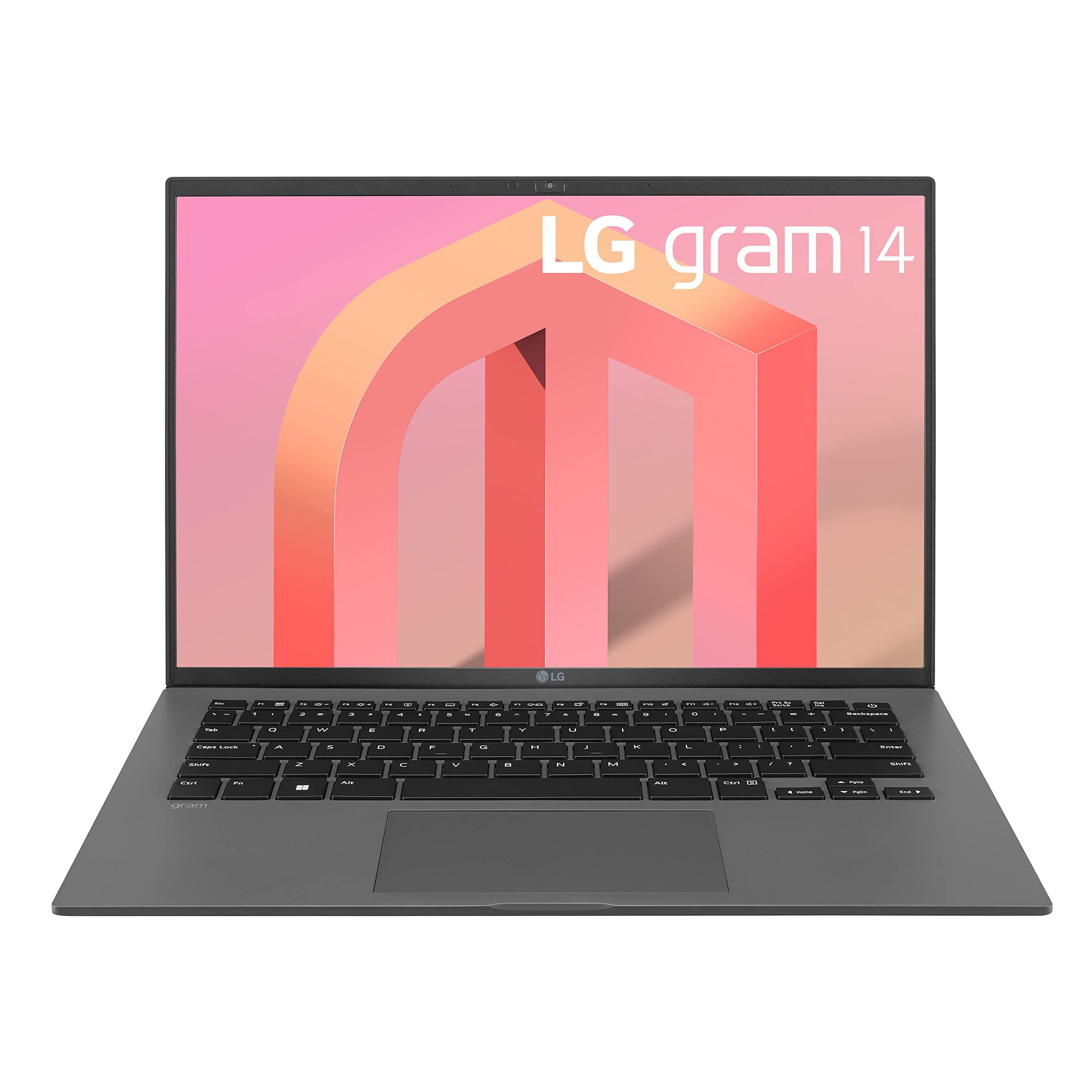 LG gram (2022) 14Z90Q 超輕薄筆記型電腦，14 吋 (1920 x 1200) IPS 顯示屏，英特爾第 12 代 i7 1260P 處理器，16GB LPDDR5 內存，512GB NVMe 固態操作系統，全灰色相機，Windows under
