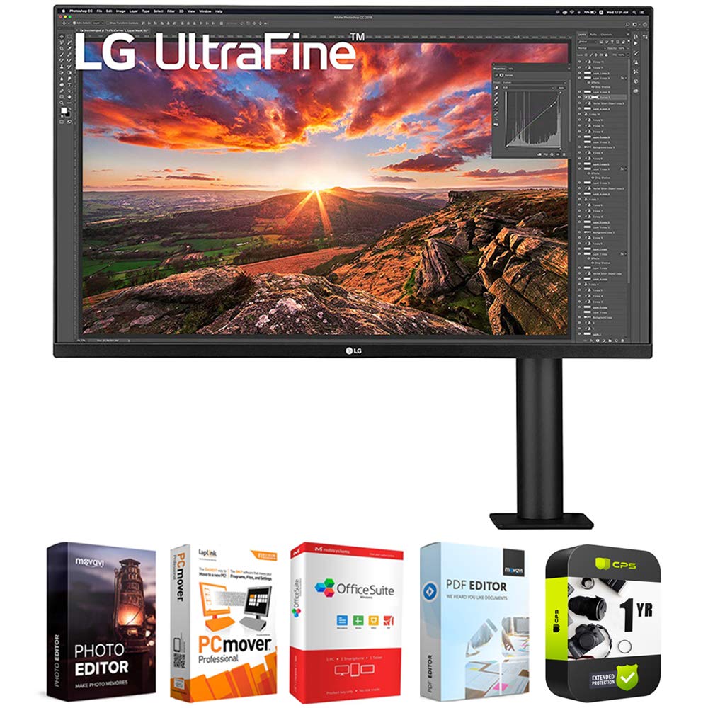 LG 32UN880-B 32吋 Ultrafine Display Ergo 4K HDR10 顯示器套裝，含1年CPS增強保護包及Elite Suite 18標準編輯軟體套裝