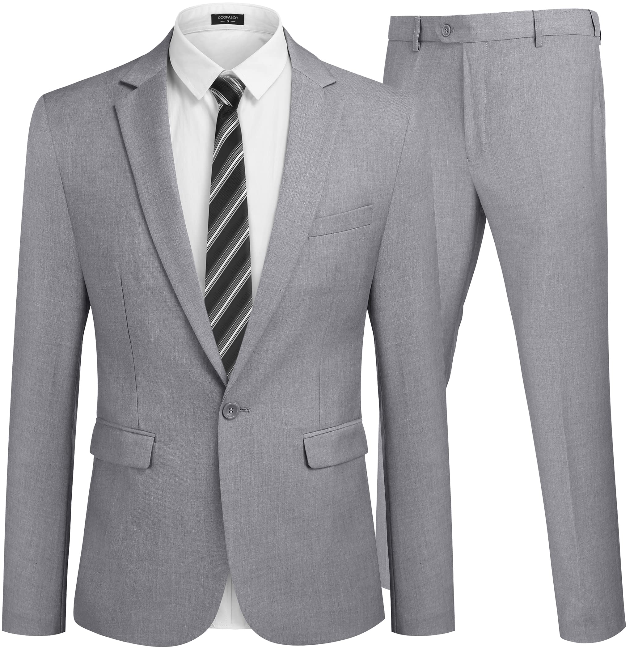 男士兩件式燕尾服套裝，常規版型，單扣，含商務舞會禮服和西裝外套